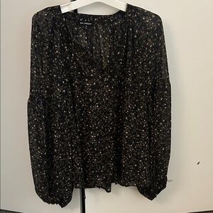 Blue Pepper Black Floral Blouse